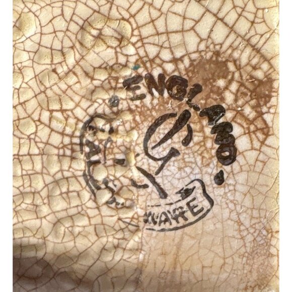 Falcon Ware Pitcher Creamer Vintage English Cottage Scene & Floral Crackle - Picture 6 of 9